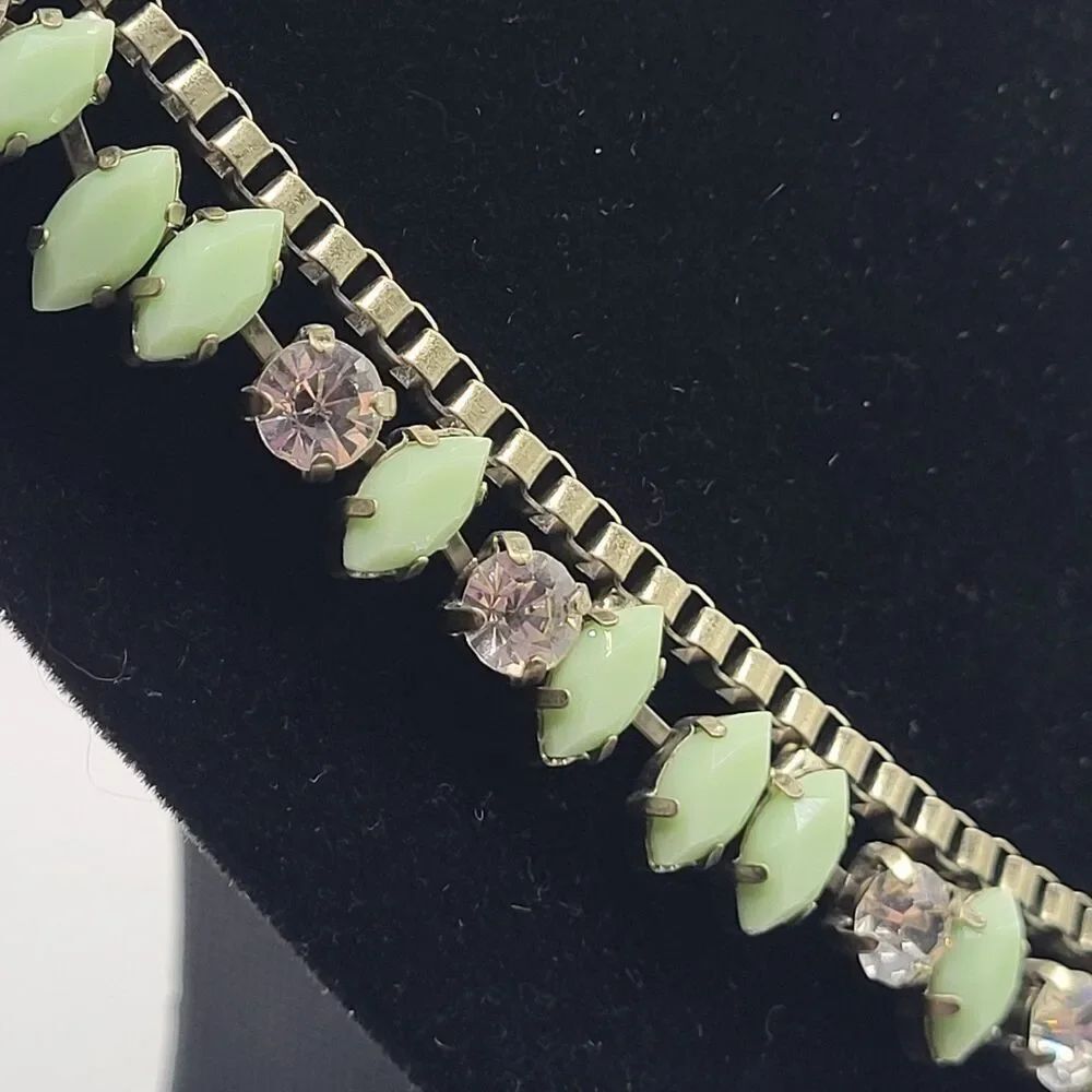J Crew Pale Green Single Strand Necklace 22in